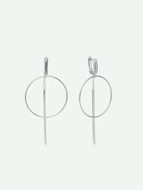 עגילים תלויים כסף 925 בציפוי רודיום