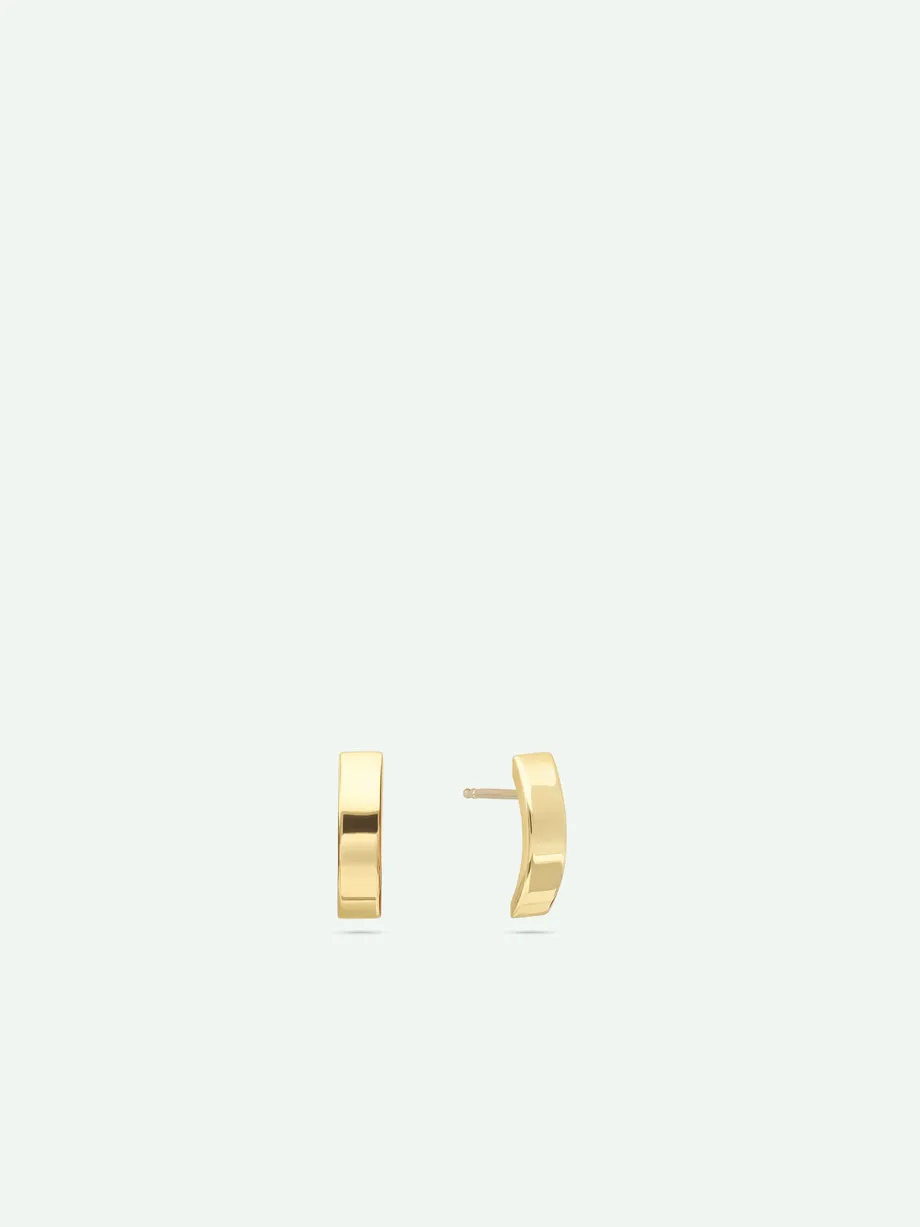 עגילים צמודים זהב צהוב 14K
