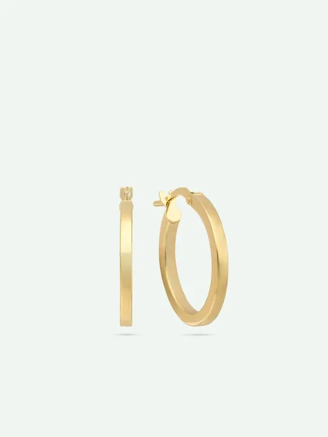 עגילי חישוק זהב צהוב 14K קוטר 1.9 ס״מ