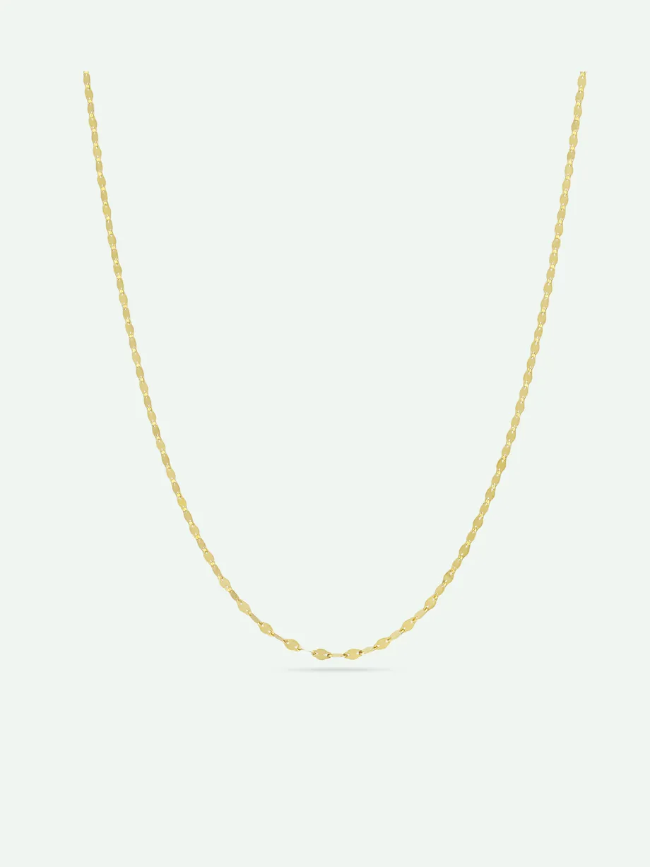 שרשרת חלקה זהב צהוב 14K