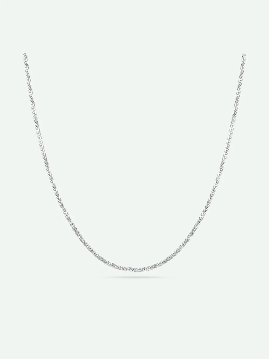 שרשרת זהב לבן 14K אורך 50 ס״מ