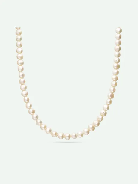 שרשרת פנינים מתורבתות ציפוי זהב