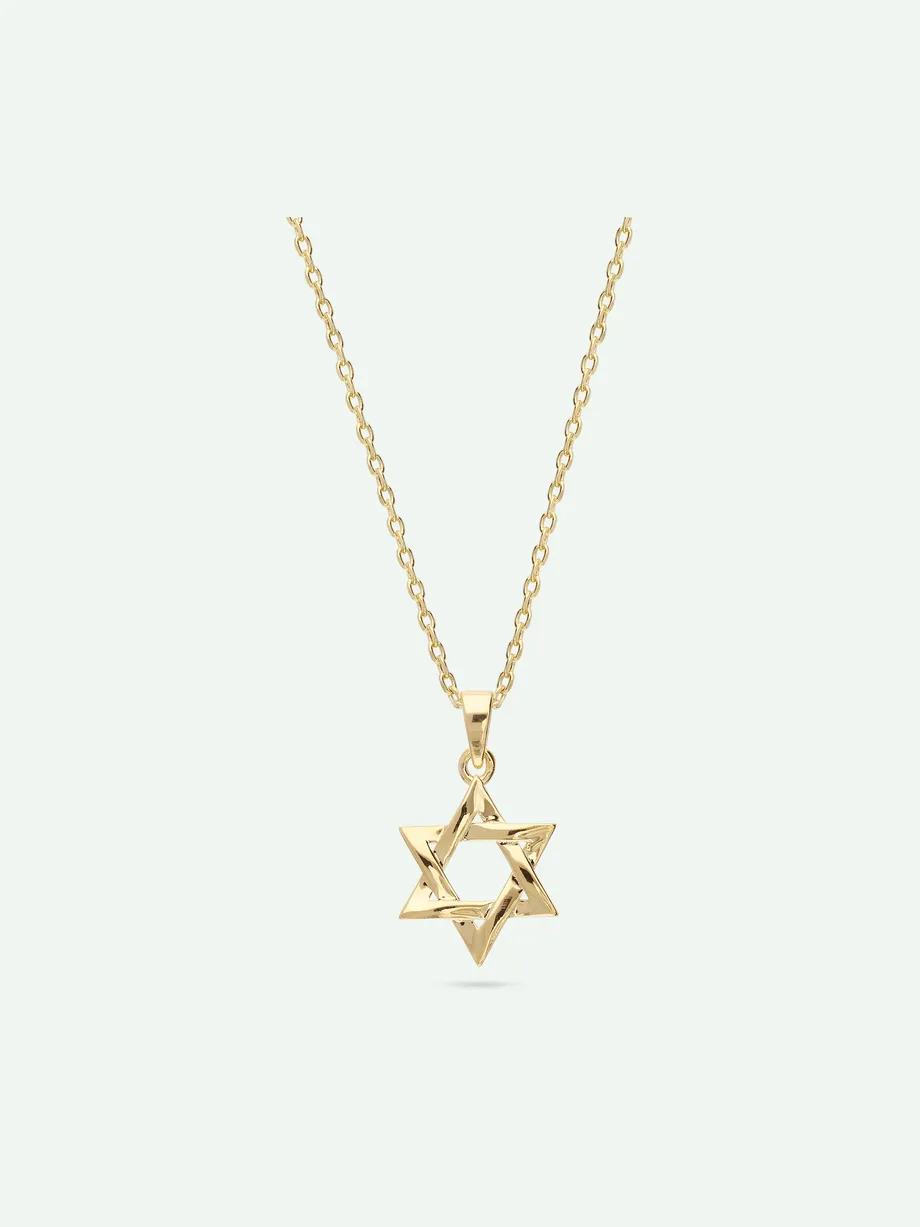 שרשרת תליון מגן דוד ציפוי זהב