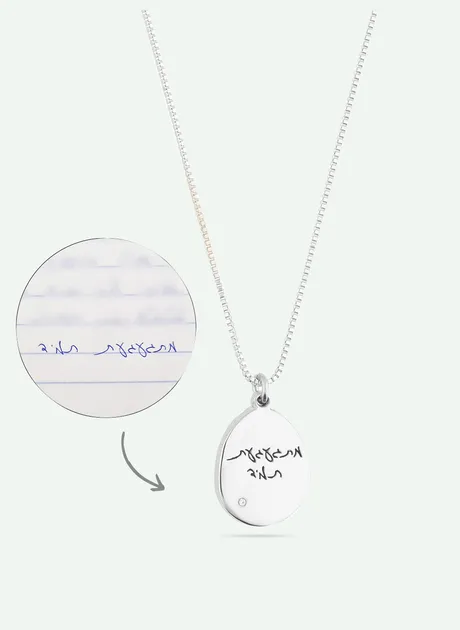 שרשרת עם חריטה אישית מכסף תליון חלוק נחל בשיבוץ אבן זירקוניה
