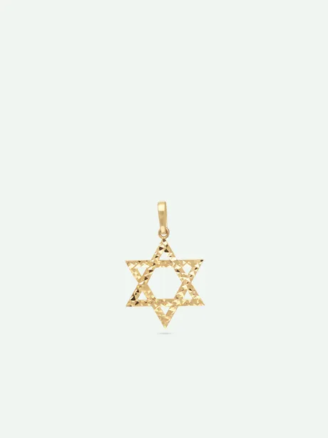 תליון מגן דוד זהב צהוב 14K