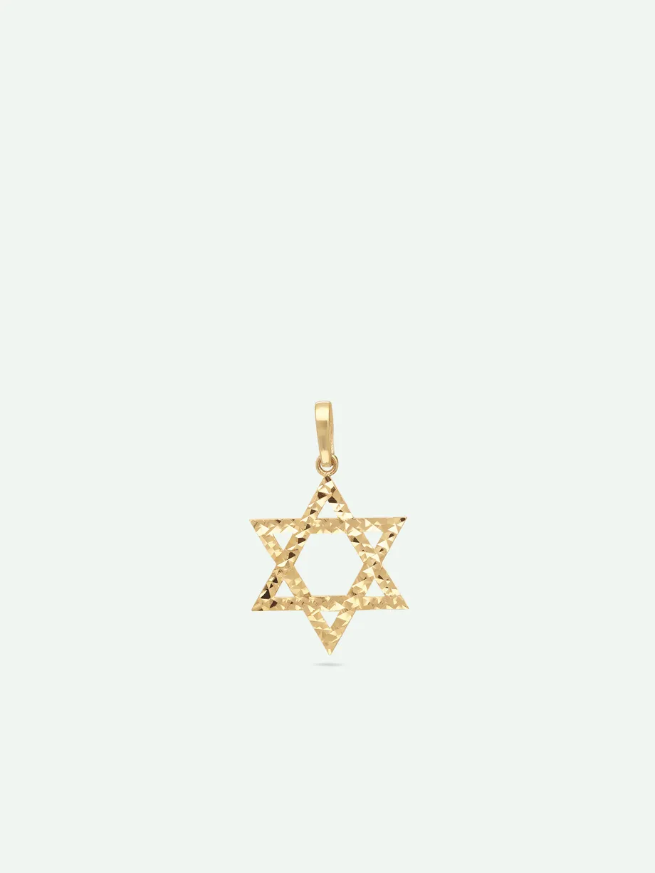 תליון מגן דוד זהב צהוב 14K