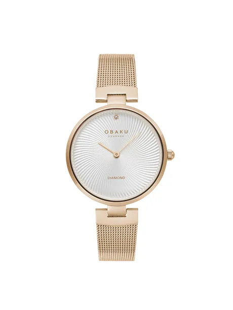 שעון OBAKU לאישה DIAMANT ROZE עם שיבוץ יהלום