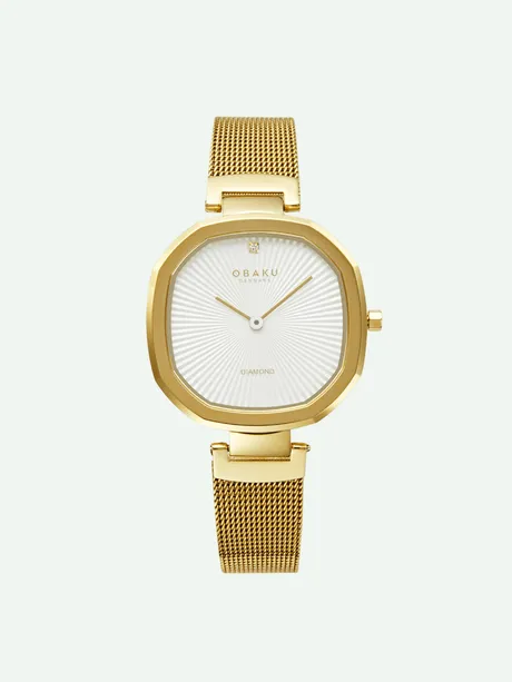 שעון OBAKU לאישה BRILLIANT GOLD עם שיבוץ יהלום