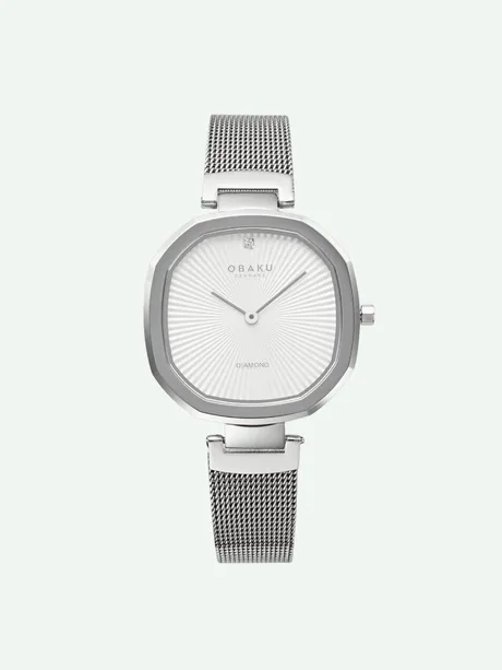 שעון OBAKU לאישה BRILLIANT STEEL עם שיבוץ יהלום