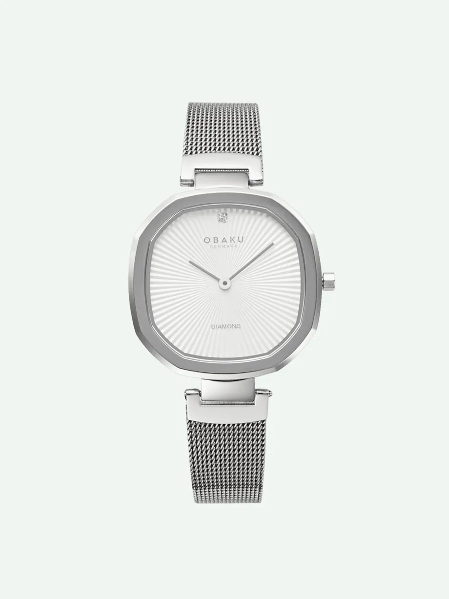 שעון OBAKU לאישה BRILLIANT STEEL עם שיבוץ יהלום