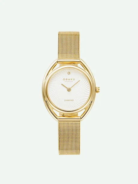 שעון OBAKU לאישה JUVEL GOLD עם שיבוץ יהלום