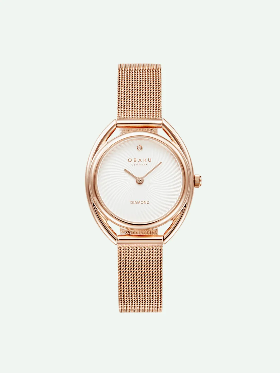 שעון OBAKU לאישה JUVEL ROSE עם שיבוץ יהלום
