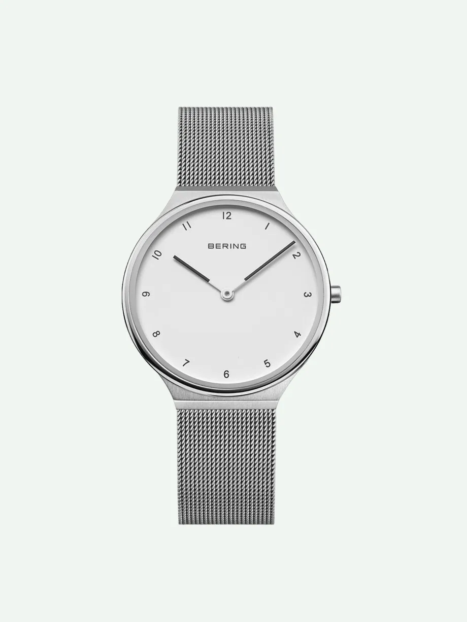שעון BERING - Ultra Slim לאישה פלדת אל חלד כסופה