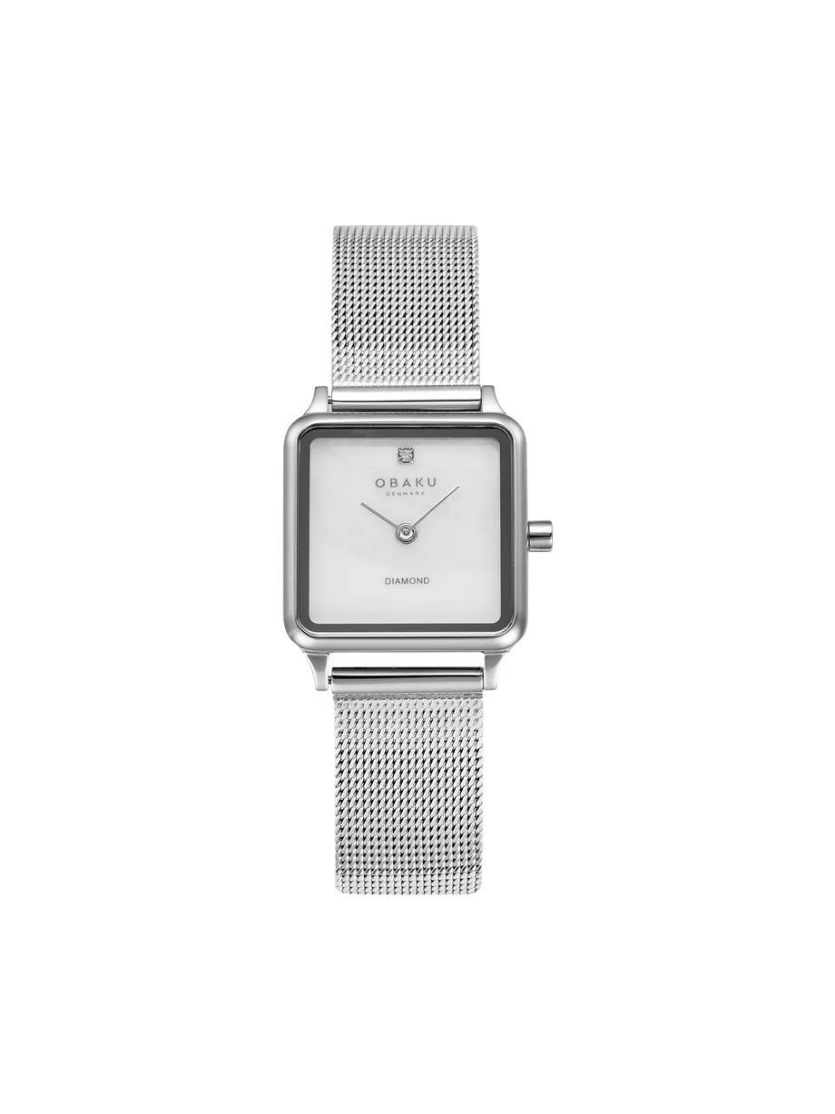 שעון OBAKU לאישה ADAMS STEEL בשיבוץ יהלום